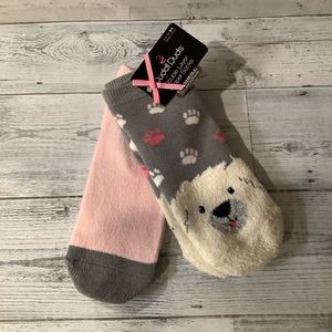 CUDDLE DUDS 2-Pack Polar Bear Girls Slipper Socks